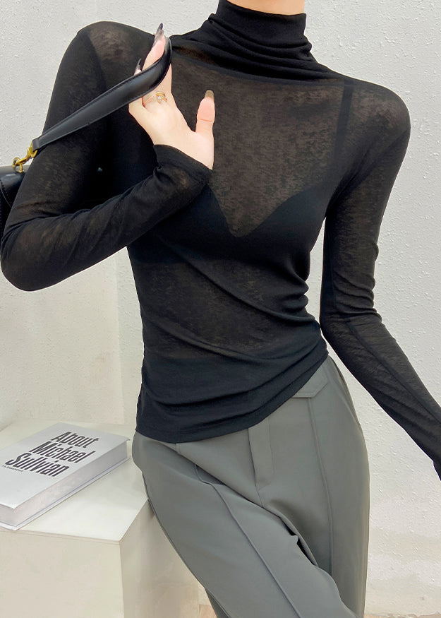 French Rose Hign Neck Slim Fit Wollstrickpullover Herbst RV033