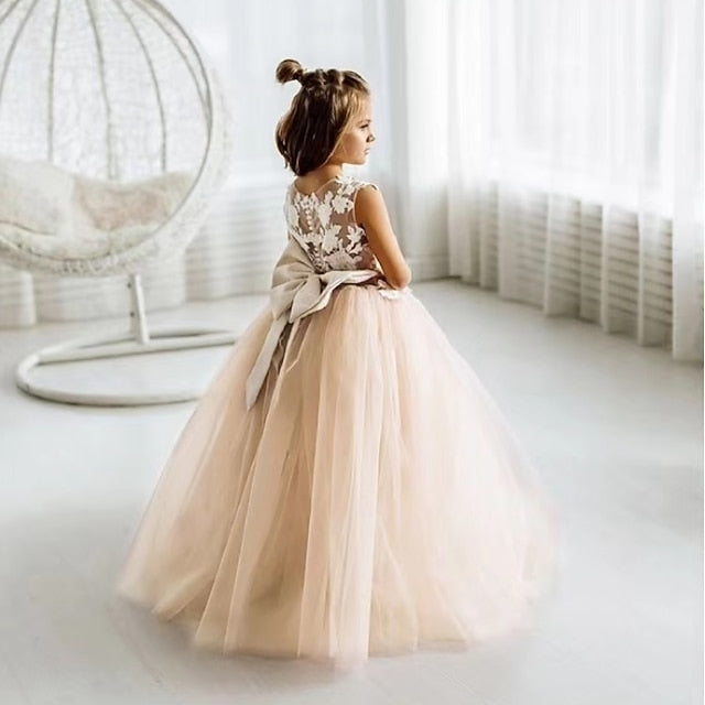 Dress Flower Color Kids Girls' Girl Solid Party