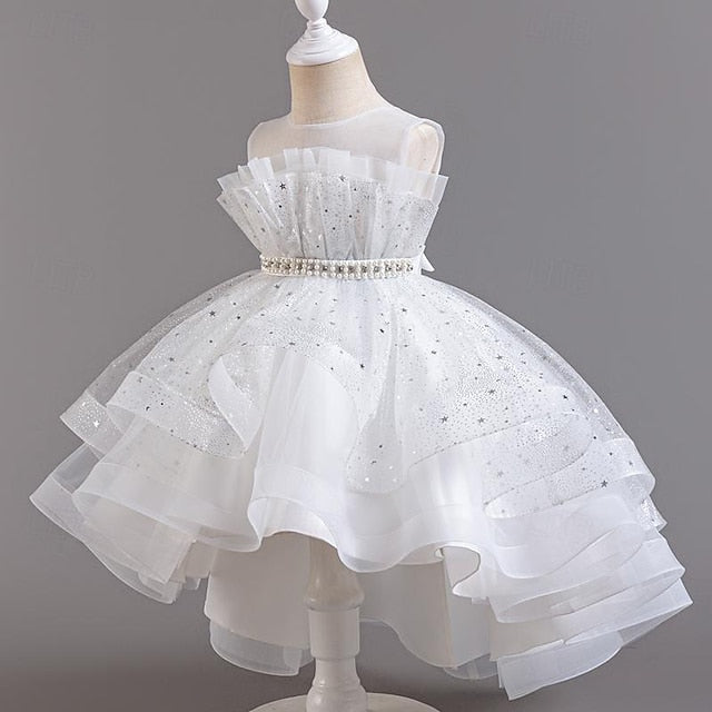 Flower Sequin Party Kids Girl Sleeveless Girls' Dress
