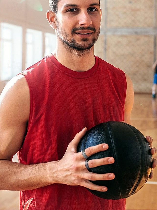 – Men Ring Black Durable Matte Silicone for Comfortable