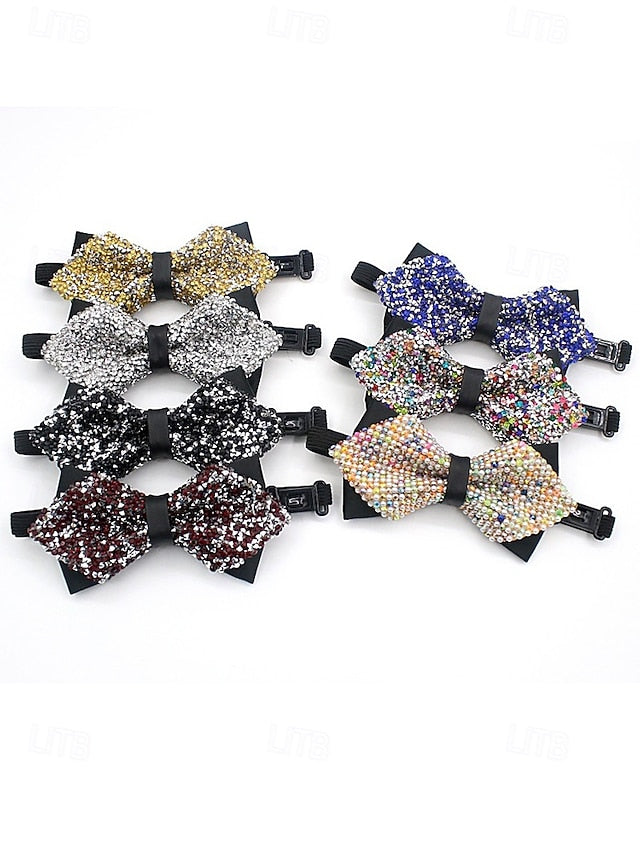 Polyester Sparkling Bow Men's – Sequins Christmas Tie