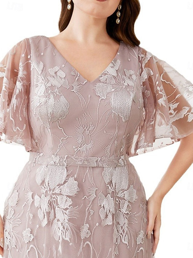 Mother Curve the Bride Dress Neck Elegant of Size V Plus