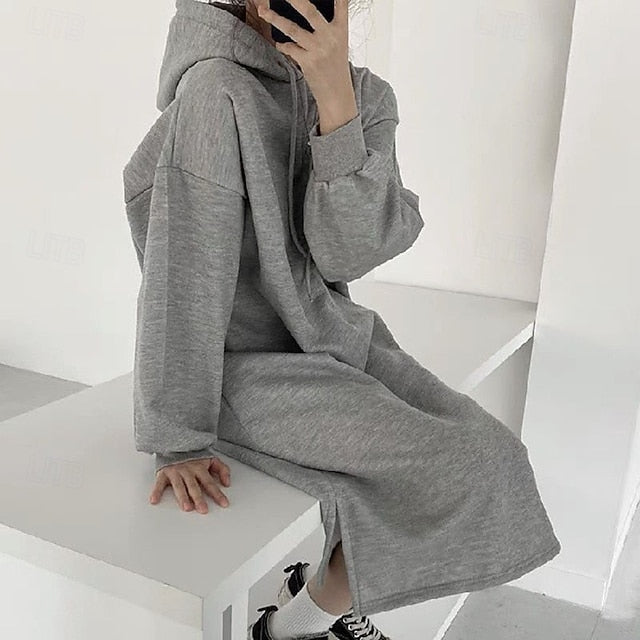 Women's Midi Dress Hoodie Dress Fashion Modern Daily Going
