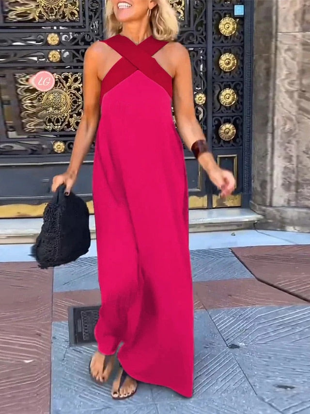 Women's Maxi Dress A Line Dress Summer Dress Halter Dress