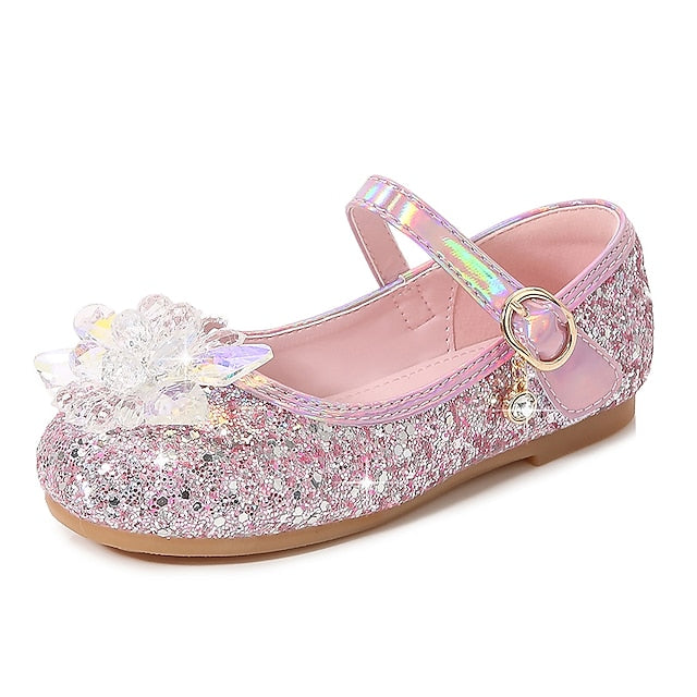 Princess Shoes Leather Girls' Flats Portable Walking PU