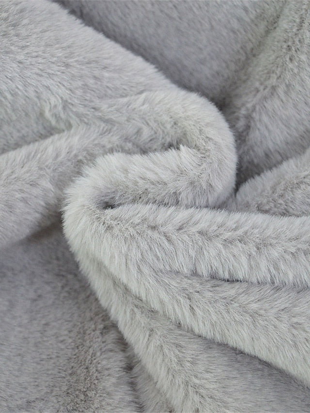 Warm Fleece Breathable Fur Pocket Faux Lined Coat Women's