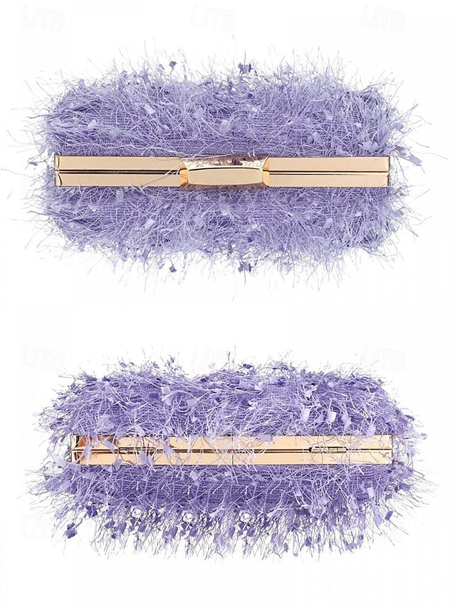 Clutch Chain Evening with Feathered Chic Women's Strap