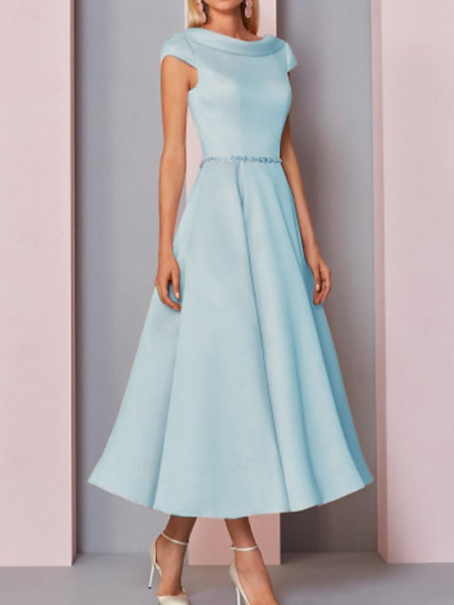 A-Line Dress Plus of Cowl Guest Mother Bride Size Wedding the