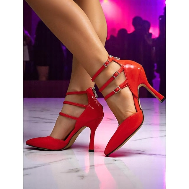 Patent Red Heels Leather Sexy High Women's – Strappy