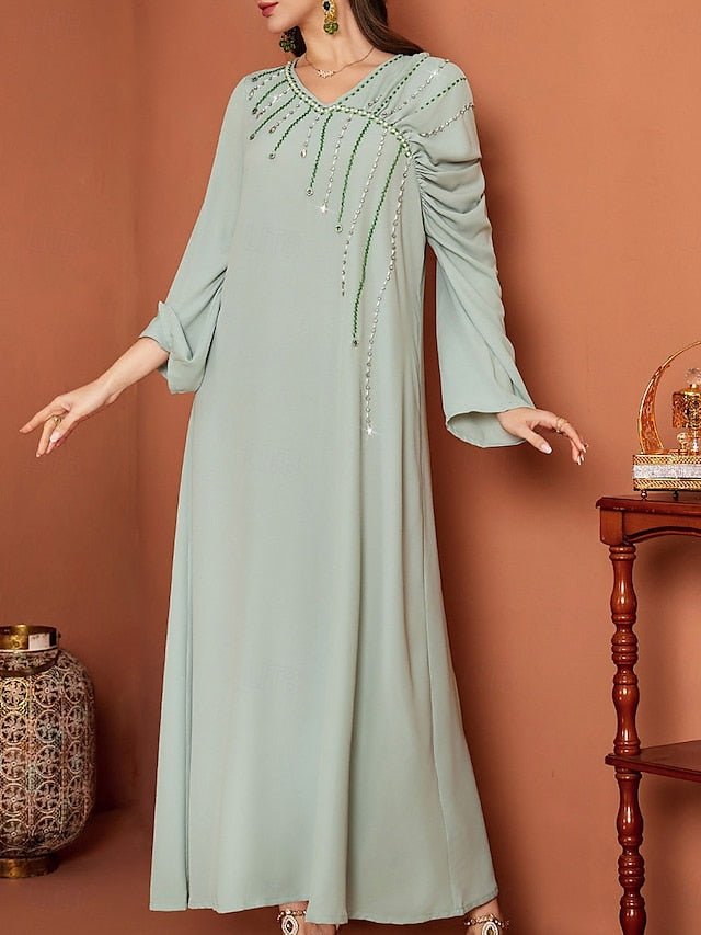 A-Line of Neck Mother V Floor Length Dress Elegant the Bride
