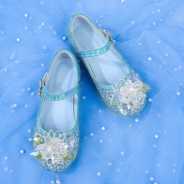 Princess Shoes Leather Girls' Flats Portable Walking PU