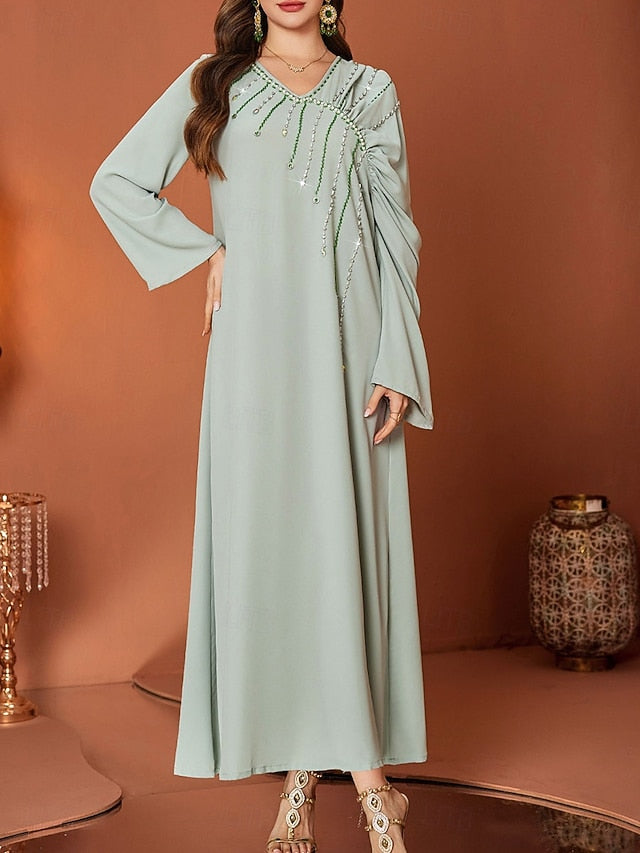 A-Line of Neck Mother V Floor Length Dress Elegant the Bride