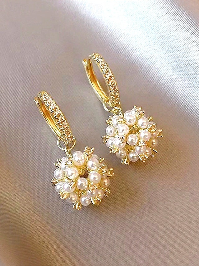 Pearl Gold Imitation Earrings - Plated Women's String