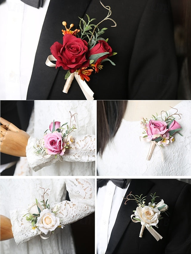 Wedding Corsage and Boutonniere Artificial Elegant – Wrist