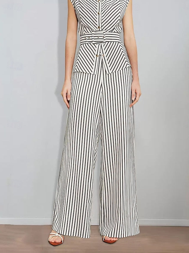 Bride Print Striped Pantsuit Piece Two Mother the of