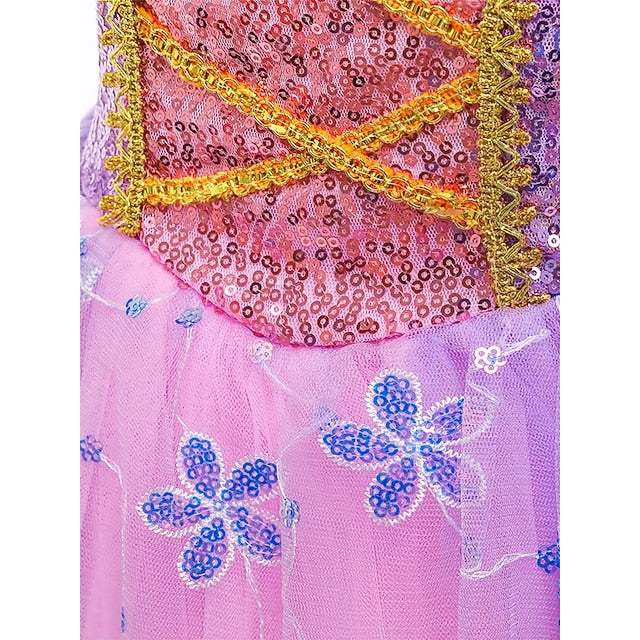 Theme Dress Girl Flower Rapunzel Princess Sofia Party Fairytale