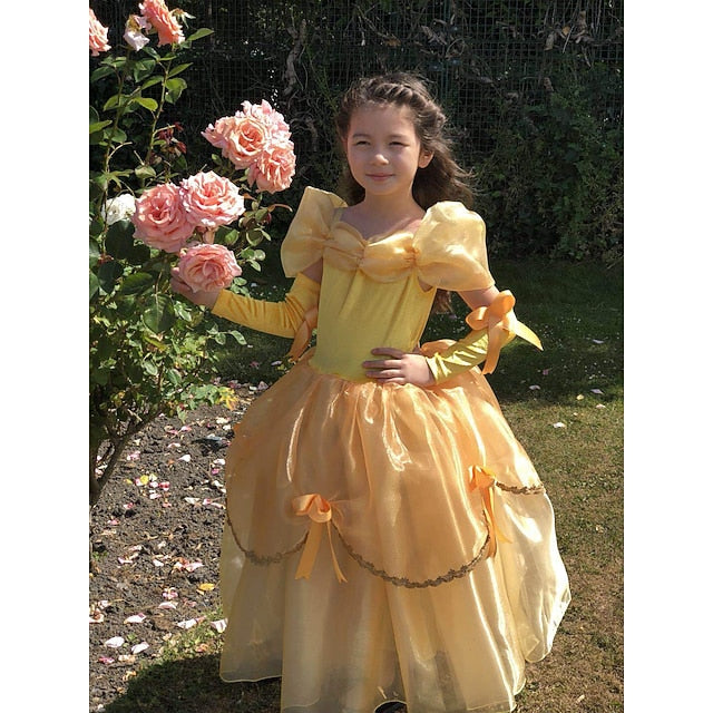 Off Belle Gloves with Girl's Dress Flower Princess
