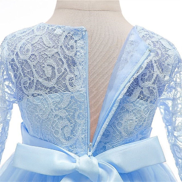 Flower Wedding Dress Kids Half Girl Sleeve Girls'