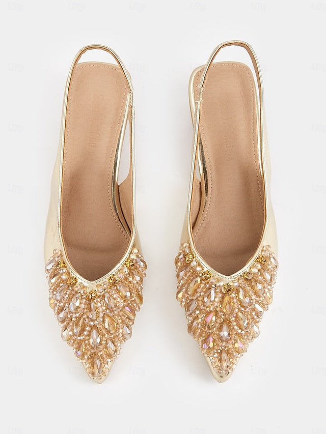 with Women Shoes for Slingback Wedding Ivory Beaded Detail -