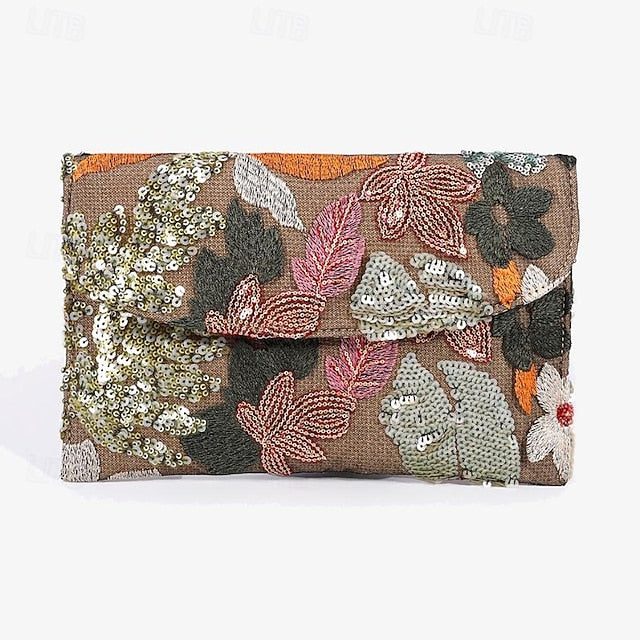 Handheld Floral Clutch - Bag Evening Women's Embroidered
