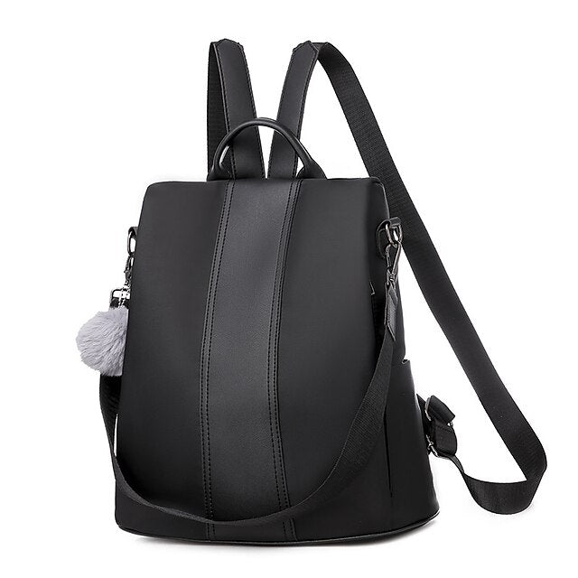Purse Damen-Rucksack aus Kunstleder mit Bommel