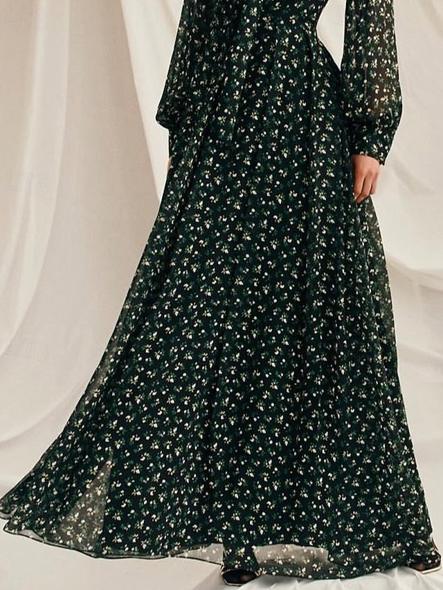 A-Line Mother Floral Black of the Bride Dress Print Elegant