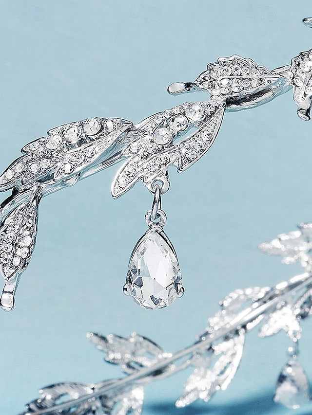 Blue Gold Leaf with Headpiece – Gemstone Drops Vintage