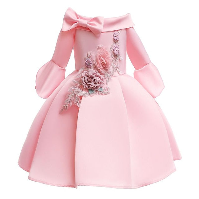 Floral Dress Kids Girls' Sleeve Length Party Formal 3/4