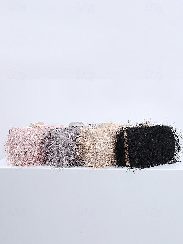 Clutch Chain Evening with Feathered Chic Women's Strap