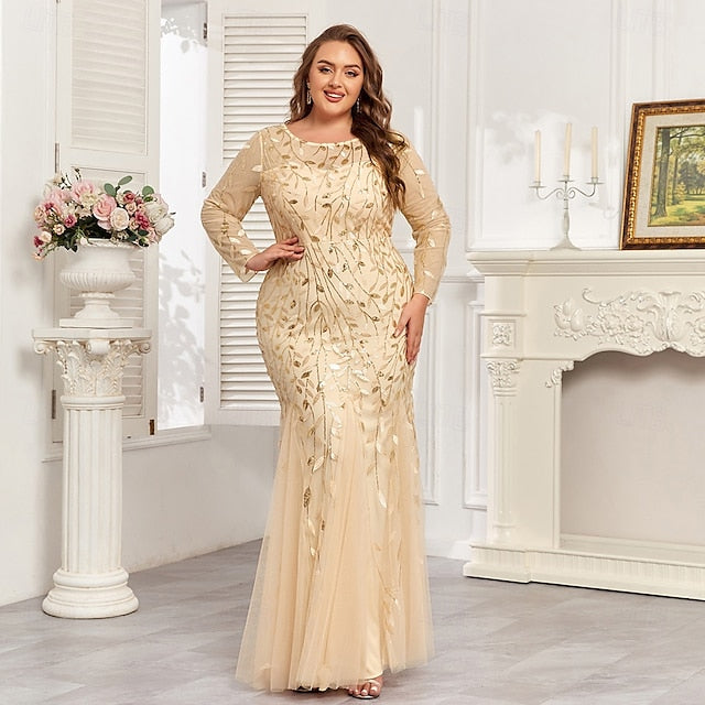 Dress Sparkle Mermaid Formal Trumpet / Floor Evening Gown