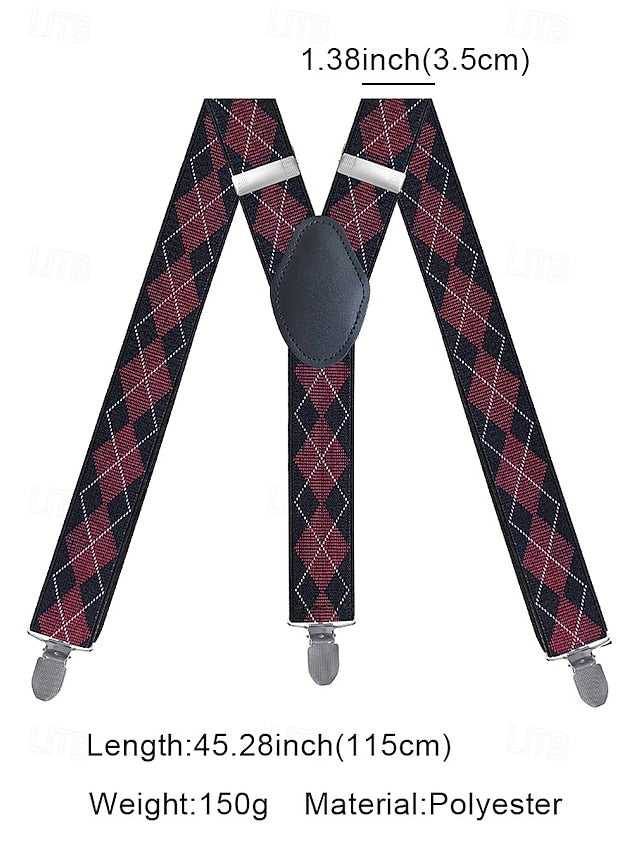 Men's Clip-On Suspenders Pattern – Classic Argyle