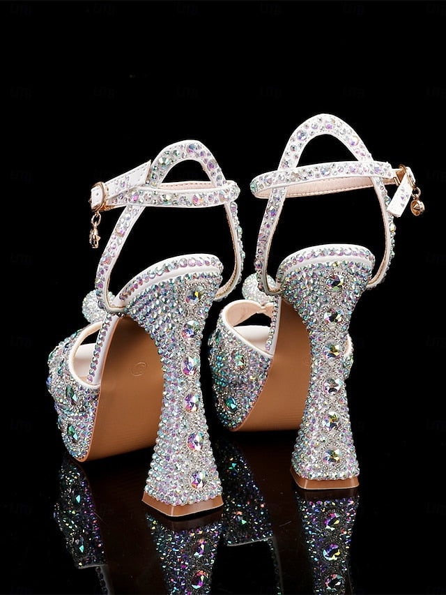 Women's Crystal-Embellished with Platform Sandals Glamorous