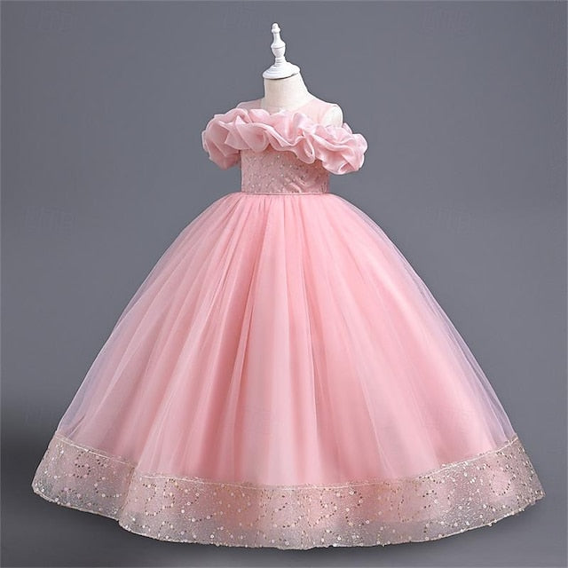 Girls' Girl Party Color 3D Solid Dress Flower