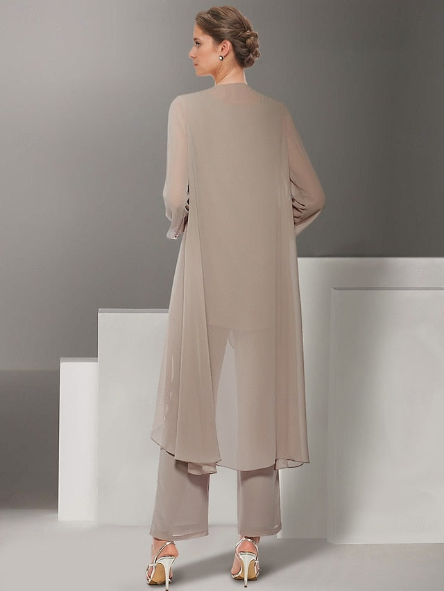 Pantsuit Piece Dress Elegant the 3 Mother of Wedding Bride Beach