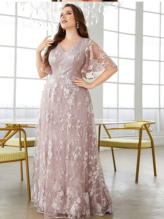 Mother Curve the Bride Dress Neck Elegant of Size V Plus