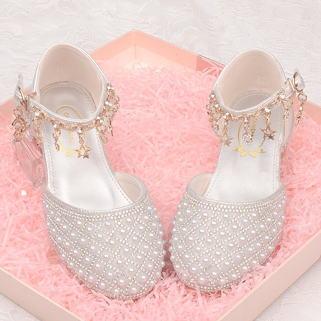 Leather Heels Shoes Heel Dress Glitters Daily Girls' PU