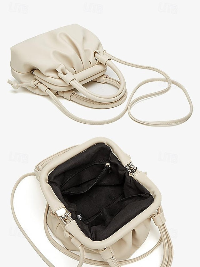 Elegant with Closure Handbag Cream Women's – Drawstring
