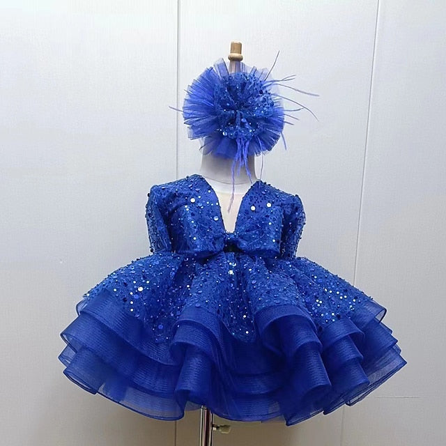 Girls' Dress Flower Long Sequin Kids Girl Party