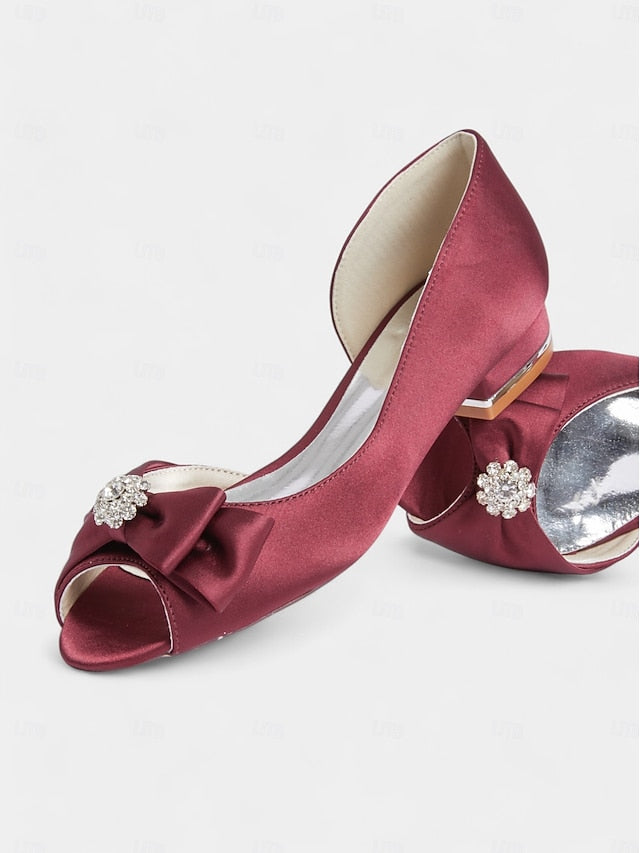 in with sparkling flats a crafted luxurious satin Elegant