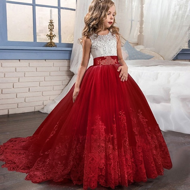 Kids Flower Girl Girls' Sleeveless Dress Wedding