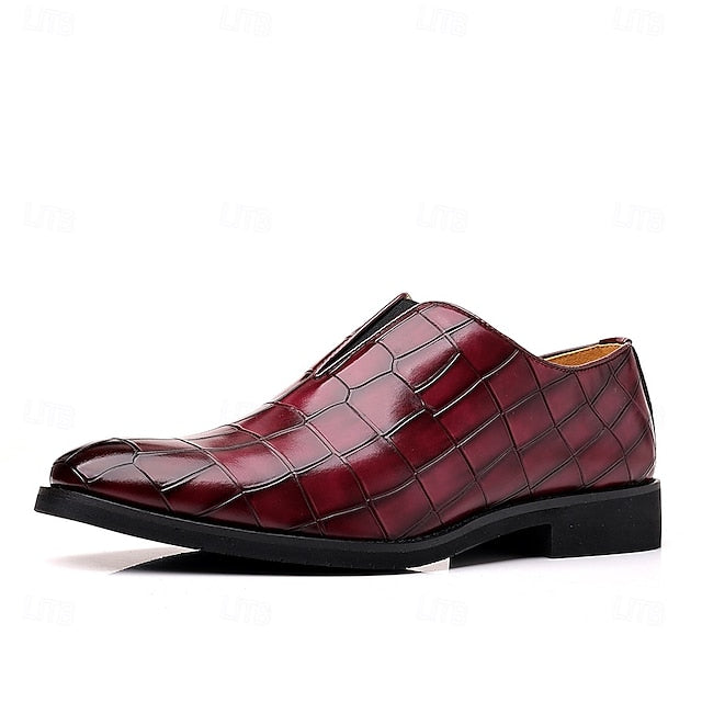 Shoes Slip-On – Crocodile Burgundy Men's Dress Pattern