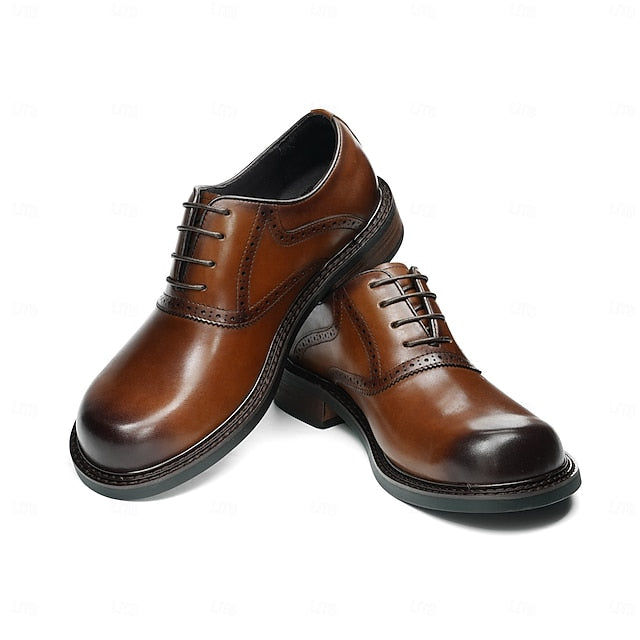 First Oxford Genuine Shoes- Men's Dress Layer Leather