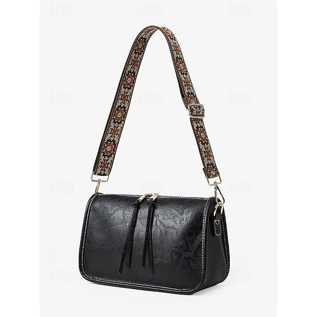 Tasche Verstellbare Leder Braun Faux Damen Schulter mit