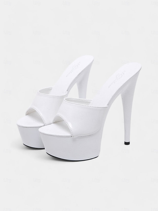 Red Women's with Heels High Patent Platform Leather