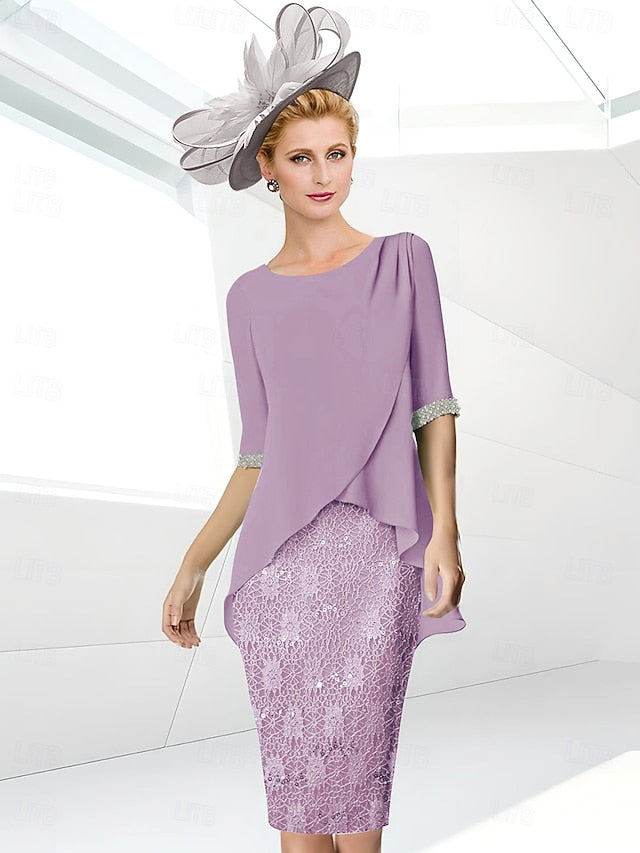 Mother Elegant Jewel Dress Beach the Wedding Sheath of Bride