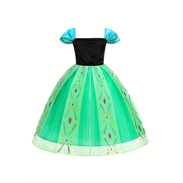 Party Frozen Princess Girl Fairytale Theme Dress Anna Flower