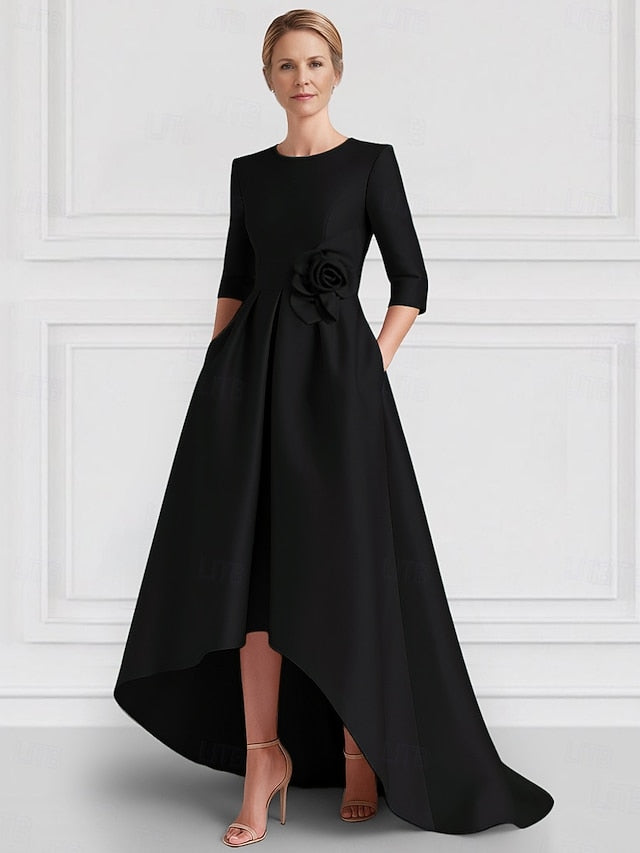 A-Line Evening Wedding Formal Asymmetrical Gown Dress Elegant