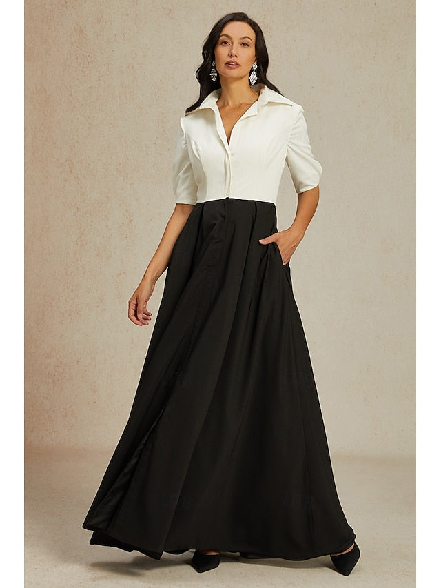Shirt Dress the Mother A-Line Party Collar Elegant Bride of