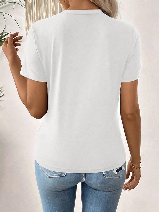 Women's T Shirt Retired Graphic Animal Letter Stylish