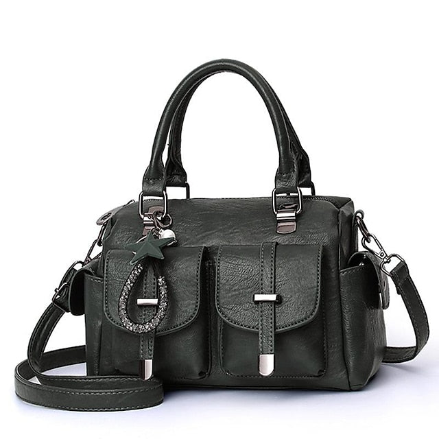 Stylish Large – Women's Blue Leather Handbag Faux